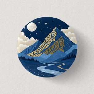 Mountain Moon Light 3 Cm Round Badge