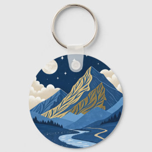 Mountain Moon Light Key Ring