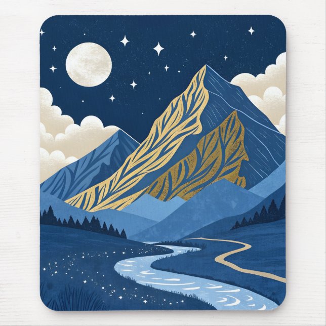 Mountain Moon Light Mouse Pad (Front)