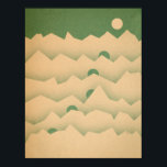 Mountain Moon Rising Poster<br><div class="desc">Enjoy this textured Mountain Moon Rising graphic design... </div>