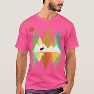 Mountain Moose Retro Vintage Hiking Camping Tshi T-Shirt