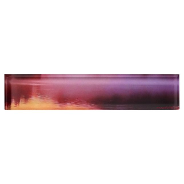 Mountain Morning Lake Desk Name Plate (Front)