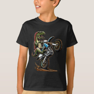Mountain Motor Biking Dinosaur Motorcycle Sports L T-Shirt
