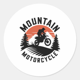 Mountain Motorcycle Classic Round Sticker