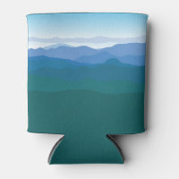 Mountain Mountains View Green Blue Illustrated