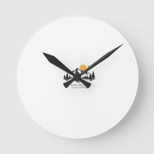 Mountain Nature Throw clock- More Nature Less Fi Round Clock