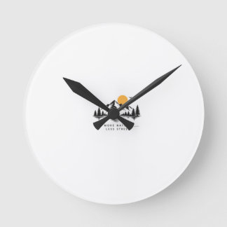 Mountain Nature Throw clock- More Nature Less Fi Round Clock