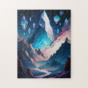 Mountain Of Crystal Fantasy Landscape Jigsaw Puzzl Puzzle