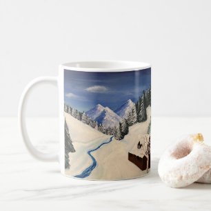 Mountain Painting Cabin Wilderness Coffee Mug