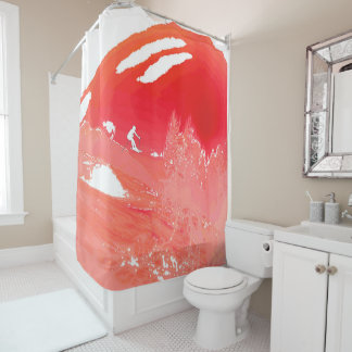 Mountain Pass Skiing Bathroom Shower Curtain