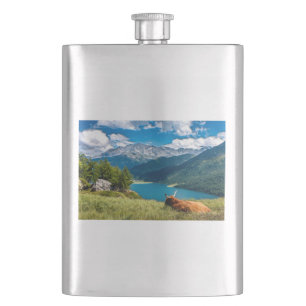 Mountain Pasture Highlands Cow Hip Flask