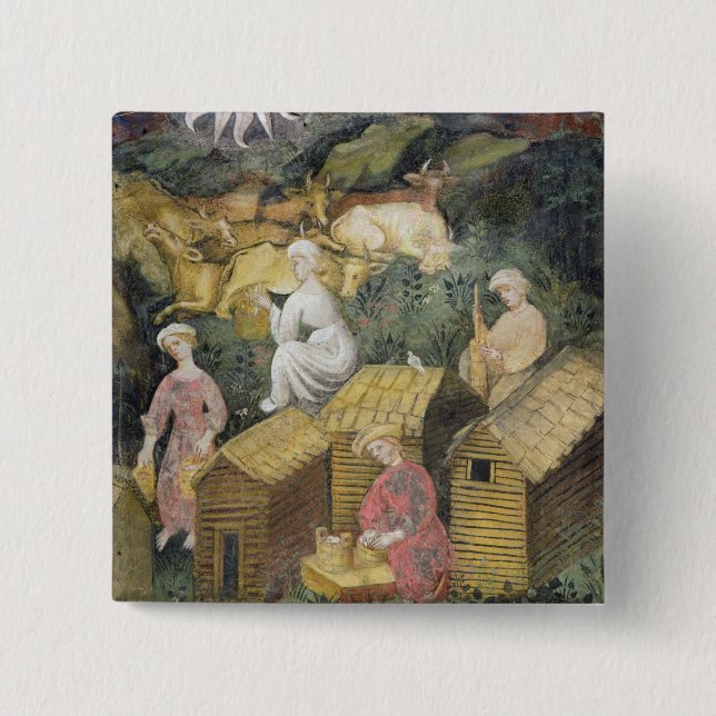 Mountain pastures 15 cm square badge (Front)