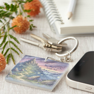 Mountain Path & Quote  Key Ring