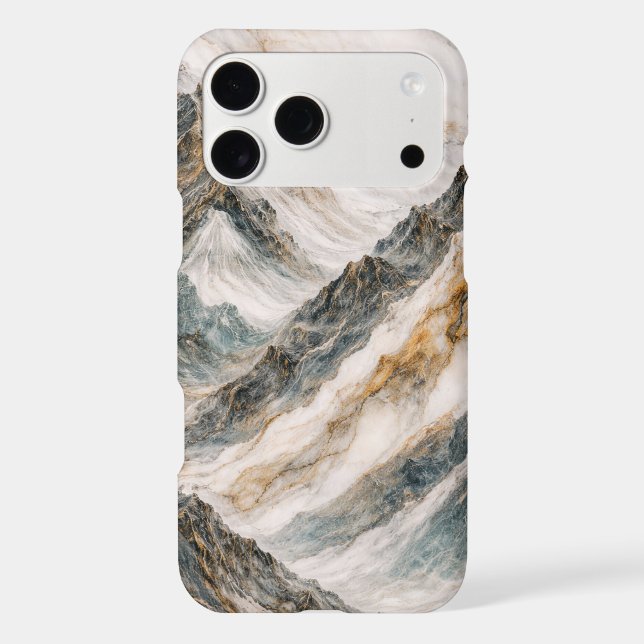Mountain Peak Marble Texture Stone and Gold Veins (Back)