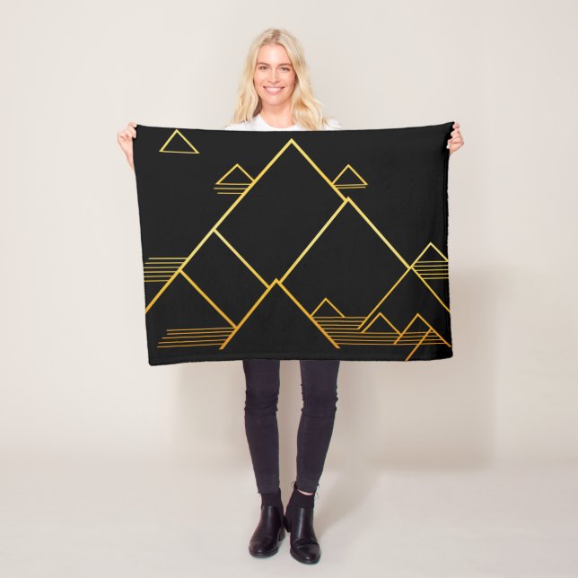 Mountain Peak Minimalism Fleece Blanket (In Situ)