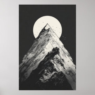 Mountain Peak Moon Poster