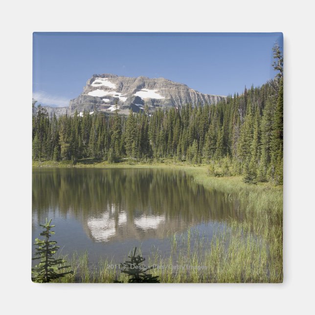 Mountain Peak Reflected In A Lake Magnet (Front)