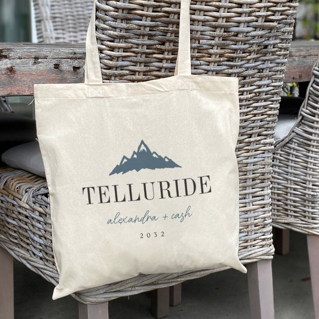 Mountain Peaks Destination Wedding Welcome Tote Bag (Creator Uploaded)