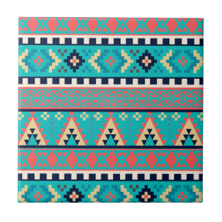 Mountain Peaks Geometric Tribal Pattern Tile
