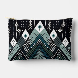 Mountain Peaks Tribal Geometric  Accessory Pouch