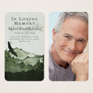 Mountain Photo Funeral Prayer Card