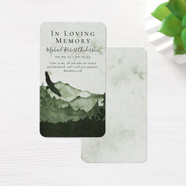 Mountain Photo Funeral Prayer Card (Desk)