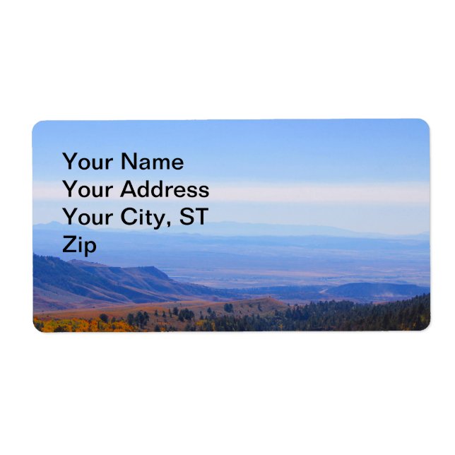 Mountain picture customisable address label (Front)