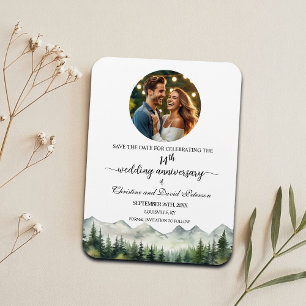 Mountain Pine 14 Wedding Anniversary Save the Date Magnet