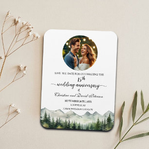 Mountain Pine 15 Wedding Anniversary Save the Date Magnet