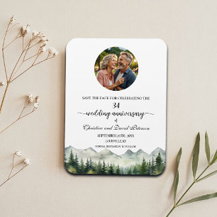 Mountain Pine 34 Wedding Anniversary Save the Date Magnet