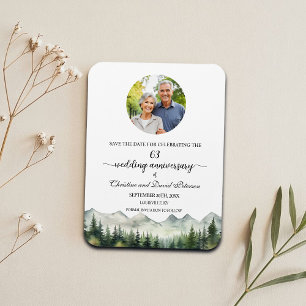 Mountain Pine 63 Wedding Anniversary Save the Date Magnet