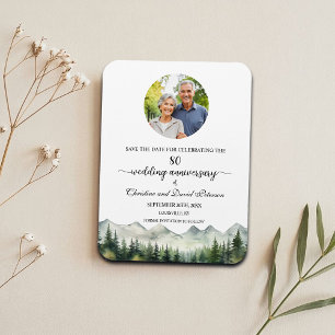 Mountain Pine 80 Wedding Anniversary Save the Date Magnet