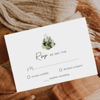 Mountain Pine Forest Wedding RSVP Card