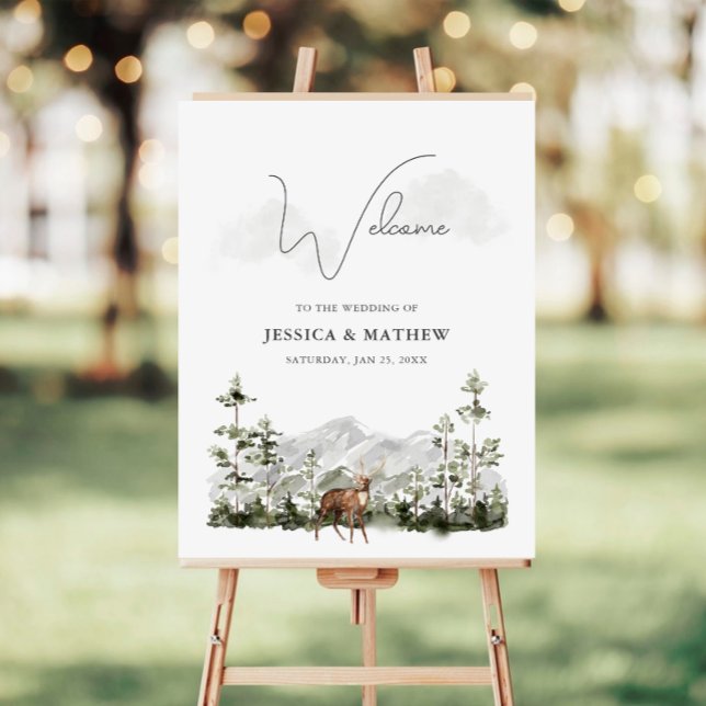 Mountain Pine Forest Wedding Welcome Poster (Creator Uploaded)