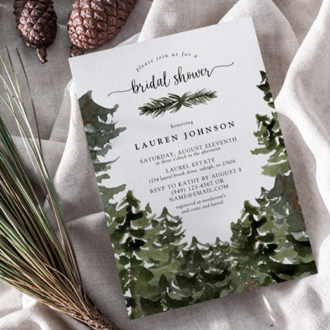 Mountain Pine Forest Winter Bridal Shower Invitation (Bridal Shower Invitation!)