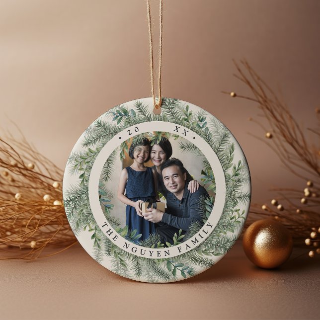 Mountain Pine Personalised Photo Ceramic Tree Decoration (Creator Uploaded)