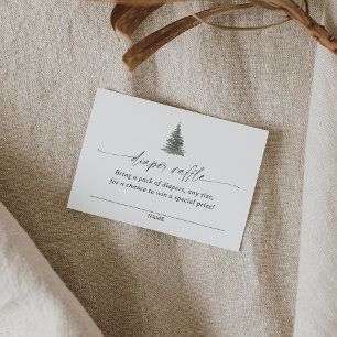 Mountain Pine Tree Baby Shower Diaper Raffle Enclosure Card