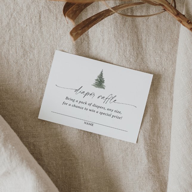 Mountain Pine Tree Baby Shower Diaper Raffle Enclosure Card (Creator Uploaded)