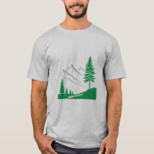 Mountain Pine Tree Forest Nature Outdoor T-Shirt