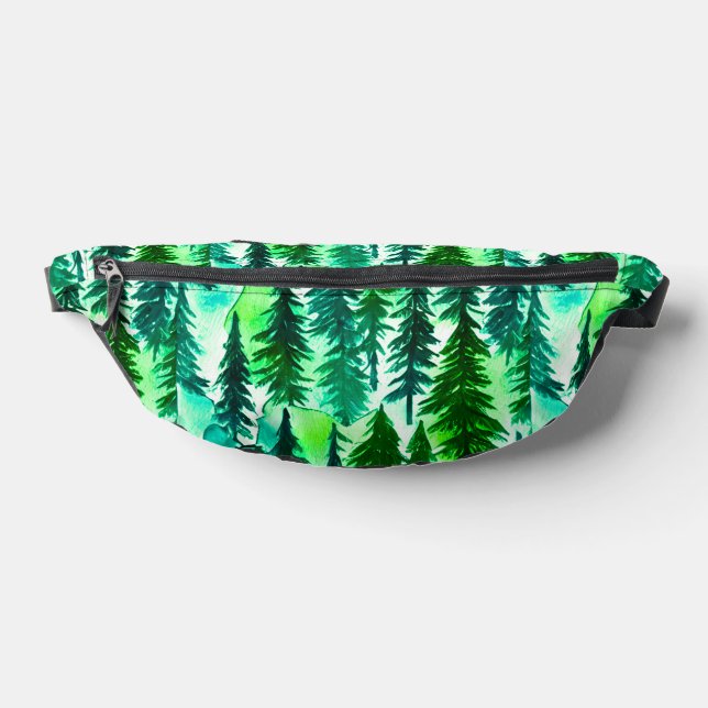 Mountain Pine Tree Forest Watercolor Bum Bags (Lay Down)