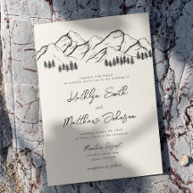 Mountain Pine Tree Minimalist Outdoor Wedding