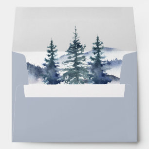 Mountain Pine Tree Wedding Envelope