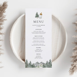 Mountain Pine Tree Winter Baby Shower  Menu