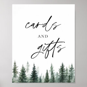 Mountain Pine Trees Cards and Gifts Sign