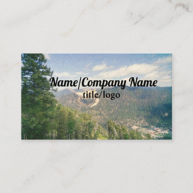 mountain pine trees custom business card photo art (Front)