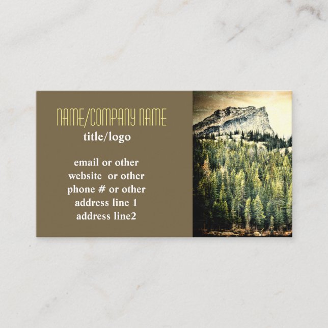 mountain pine trees custom business card photo art (Front)