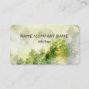 mountain pine trees fog nature photo art business card