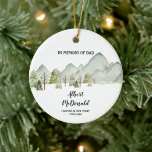 Mountain Pine Trees In Memory of Dad Christmas Ceramic Tree Decoration