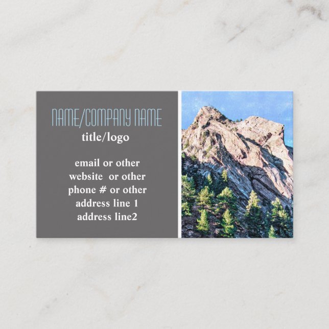 mountain pine trees nature landscape photo business card (Front)