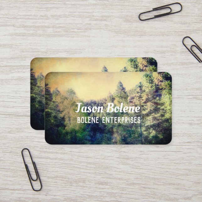 mountain pine trees nature landscape photography business card (Front/Back In Situ)